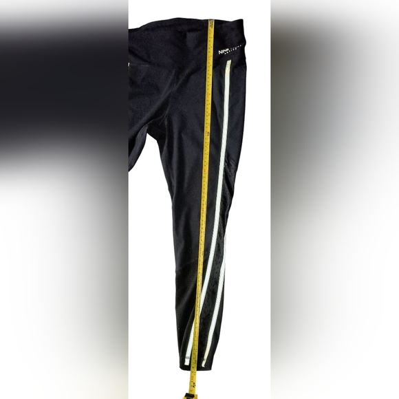 Nine West Active Black & White Yoga Athletic Leggings Reflective Stripes L - Picture 7 of 10
